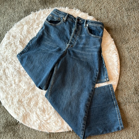 Free People Cropped High Rise Flare Button Fly Jeans - Picture 3 of 6